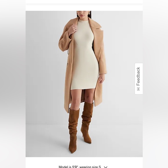 RIBBED MOCK NECK SLEEVELESS MINI SWEATER DRESS - Picture 4 of 4